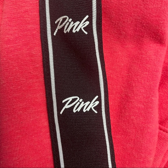 VS PINK pink logo zip up hoodie sz L - Picture 3 of 5
